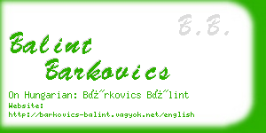 balint barkovics business card